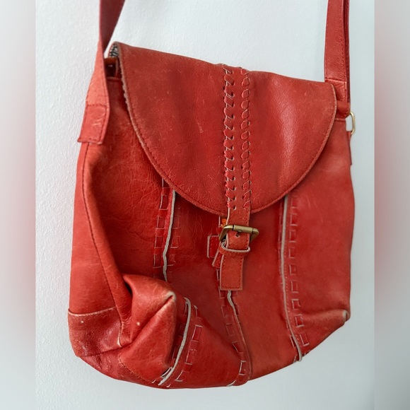 Latico Leather Orange Crossbody Satchel - Picture 3 of 7